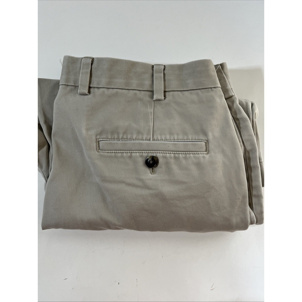 Brooks Brothers Advantage Chino Clark Men‎ Khaki Flat Front Pants Size 35x33